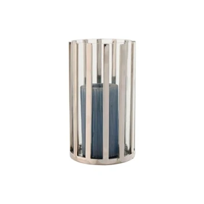 Afbeelding van Kaarshouder Home ESPRIT Zilverkleurig Kristal Staal 12 x 20 cm