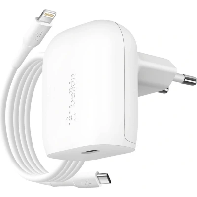 Afbeelding van Boost↑Charge Adapter met kabel USB C naar Lightning 1M 30W van Belkin Wit Kunststof