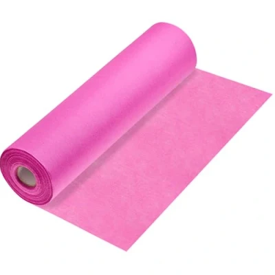 Afbeelding van 100%Mosel tafelloper vlieseline in fuchsia (30 cm x 25 m), elegante tafeldecoratie voor verjaardagen en bruiloften, kleurrijke versiering speciale gelegenheden