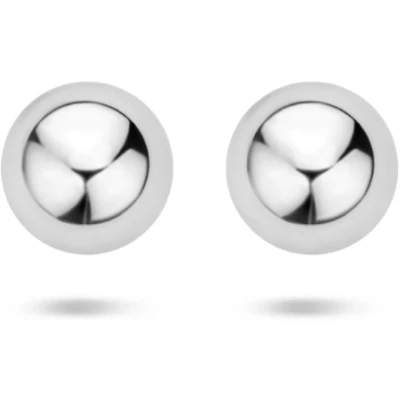 Afbeelding van Oorknoppen Bol Zilver Gerhodineerd Glanzend 6 mm x