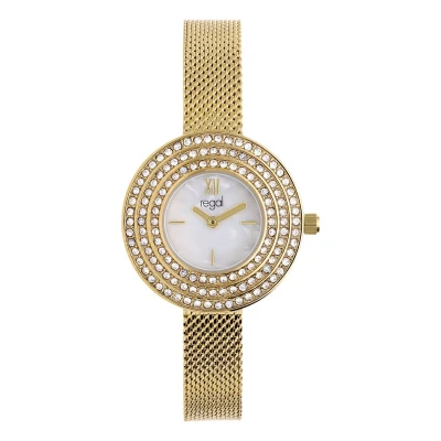 Afbeelding van Lucardi dames Regal Horloge goud, drie rijen zirkonia Alloy Goudkleurig 29.10 mm