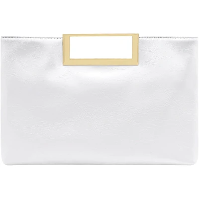 Afbeelding van Milisente Dames Clutch Handtas Schoudertas Elegante Avondtas met Handvat Crossbody Tas voor Bruiloft (Wit)
