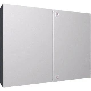 Afbeelding van Rittal ax wandkast 2 deuren 1000x760x210mm bxhxd plaatstaal met montageplaat en wartelplaten onder knevelsluiting ral 7035 1100000
