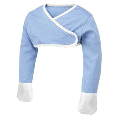 Afbeelding van ScratchSleeves Stay on krabwanten voor jeukende kleuters Cross over Blauw 2 3 jaar
