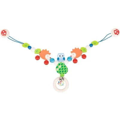 Afbeelding van Goki Pram chain hedgehog and owl with clips L= 40 cm