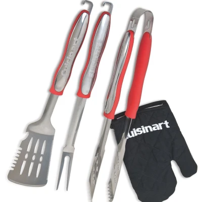 Afbeelding van Cuisinart BBQ Accesoires Spatel, vork en tang van Roestvrij staal Barbecue Gereedschap Set 3 stuks