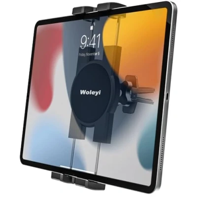 Afbeelding van woleyi CD Sleuf Tablet Telefoonhouder, Volledig Roterende Tablethouder voor Speler iPad Pro 9.7 10.5 12.9 Air Mini 5 4 3 2, iPhone 12 Max 11 XS XR X en 12,9 inch Smartphone
