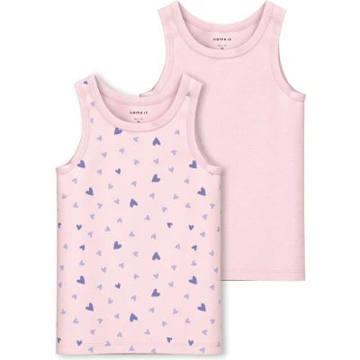 Afbeelding van NAME IT NMFTANK TOP 2P BARELY PINK HEART NOOS Meisjes Ondergoed Maat 86