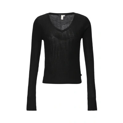 Afbeelding van QS Trui, Dames, Maat: Large, Schwarz