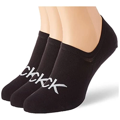 Afbeelding van 3 x Calvin Klein Footies High Cut Zwart maat One Size (40 46)