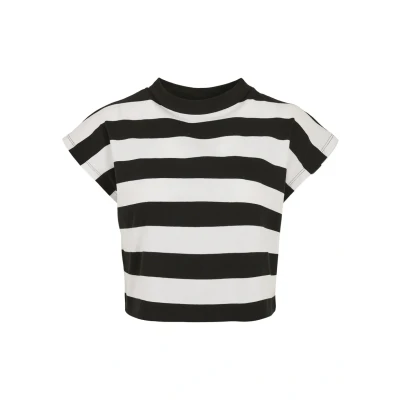 Afbeelding van Urban Classics Stripe Tshirt print, Dames, Maat: XS, Black/white