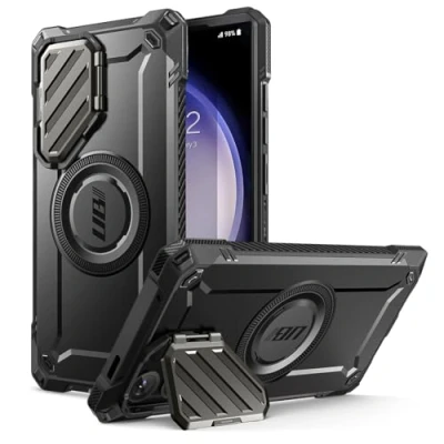 Afbeelding van SUPCASE Hoesje Samsung Galaxy S24 Ultra 5G (2024) met Camerabescherming [UB Mag XT] Volledig Robuust, Schokbestendig Standaard Ingebouwde (Zwart)
