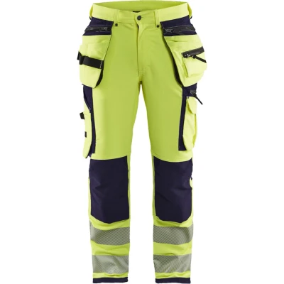 Afbeelding van High Visibility Werkbroek 1997 met 4 Weg Stretch Vis Geel/Marineblauw Maat 104