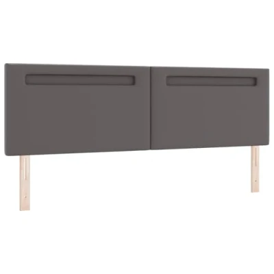 Afbeelding van vidaXL Hoofdbord Wandgemonteerd met hoofdeinde Grijs 180 cm PVC