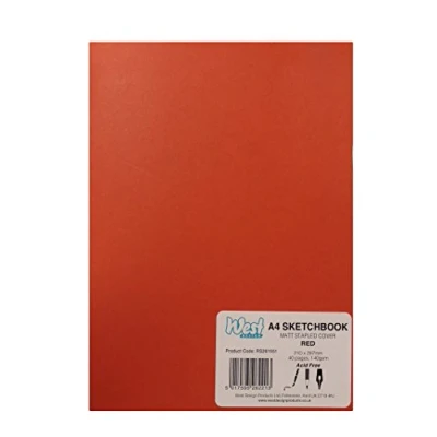 Afbeelding van West A4 140 g geniet mat schetsboek rood