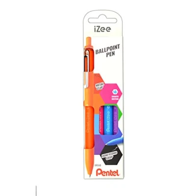 Afbeelding van Pentel BX470 iZee, balpen, 4 kleuren, set incl. navulling, diameter kogel: 1,0 mm Stück oranje/roze/lichtblauw/violet