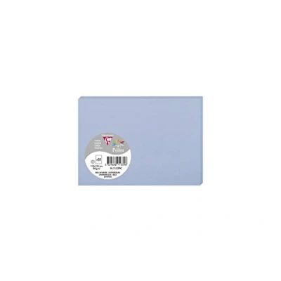 Afbeelding van Clairefontaine 11339C verpakking met 25 kaarten formaat C6 11 x 15,5 cm 210 g/m² kleur: lavendelblauw uitnodigingskaarten evenementen en correspondentie serie pollen premium papier glad