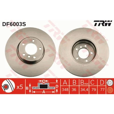 Afbeelding van Trw Remschijf DF6003S
