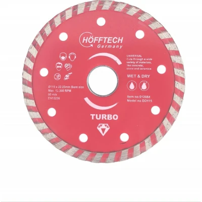 Afbeelding van Hofftech Diamantschijf Ø 115 x 22.23 mm Doorslijpschijf Nat Droog