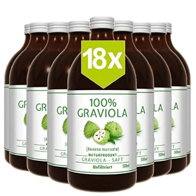 Afbeelding van 18 x 100% SOURSOP/GRAVIOLA SAP (18 500ml) ongefilterd &amp; veganistisch Graviola/Corossol/Guanabana/Zuurzakken