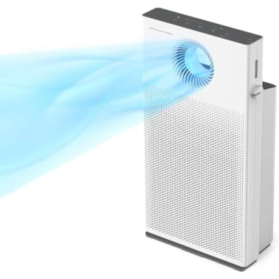 Afbeelding van COWAY Airmega Jet HEPA Luchtreiniger Voor Grote Woonkamer Slaapkamers, Kantoorruimtes, met MegaJet Technologie, CADR 402m3/h, 20dB Super Stille Slaapmodus, Lichtsensor, Allergieën, Stof, Rook, Pollen, Huisdieren, Wit