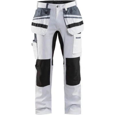 Afbeelding van Blaklader Schilders werkbroek met stretch 1910 1000 Wit/zwart D104
