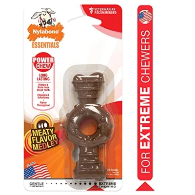 Afbeelding van Nylabone Power Chew Ring Bone Tough Toy voor honden Flavour Medley, extra klein, tot 7 kg