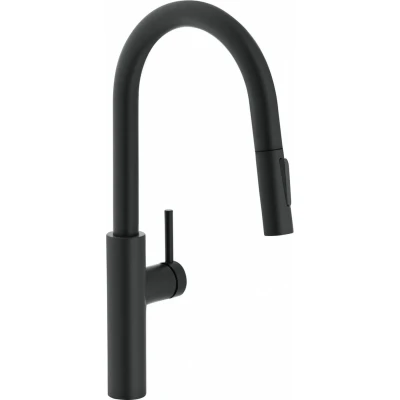 Afbeelding van Franke Pescara J Eenhendel Mengkraan Mat Zwart met Uittrekbare Uitloop en Spray Stand 115.0575.968