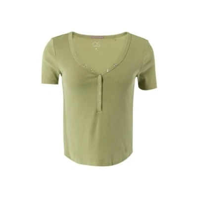 Afbeelding van QS SLIM FIT Tshirt basic, Dames, Maat: Medium, Salbeigrün