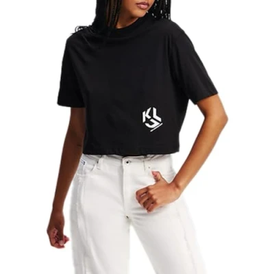 Afbeelding van Karl Lagerfeld Jeans Vneck Tshirt basic, Dames, Maat: XS, Black