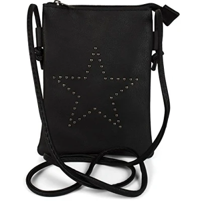 Afbeelding van styleBREAKER Mini tas schoudertas met studs in stervorm, schoudertas, handtas, tas, dames 02012235, Kleur:Zwart