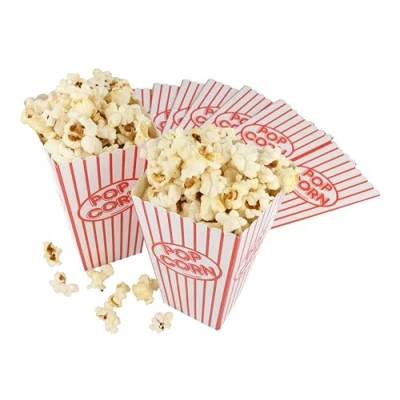 Afbeelding van Henbrandt popcorn 1 x dozen 10 stuks kleine retro kartonnen zoete containers voor film nacht bioscoop verjaardag logeerpartijtje traktaties