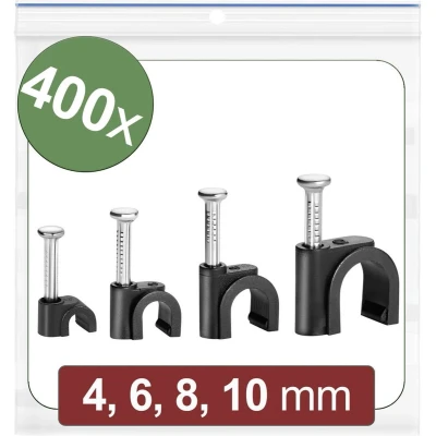 Afbeelding van Quadrios 24CA436 Spijkerclip Bundel Ø (bereik) 2 tot 10 mm Zwart 400 stuk(s)