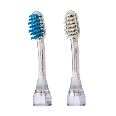 Afbeelding van Emmi dent 2 x tandenborstelopzetstuk M2 Wave (1 blauw + 1 wit), reserveborstels voor de ideale reiniging bij oneven tanden (golvende borstels), alle Platinum ultrasone