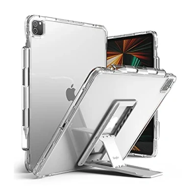 Afbeelding van Ringke Fusion Plus Case en Outstanding Tablet Standaarden Compatibel met iPad Pro 12.9&#039;&#039; Combo Set Clear &amp; Light Gray
