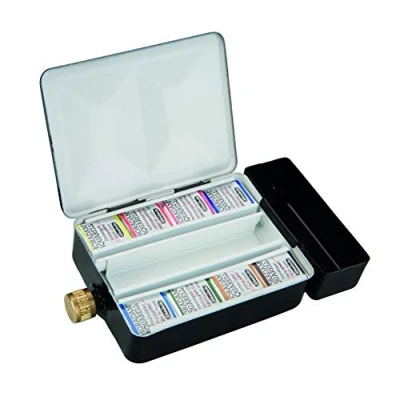 Afbeelding van Schmincke HORADAM AQUARELL kleine verfdoos met 8 fijnste aquarelverf en waterreservoir, 74 408 097, metalen doos, reisdoos, x 1/2 wells, Urban Sketching