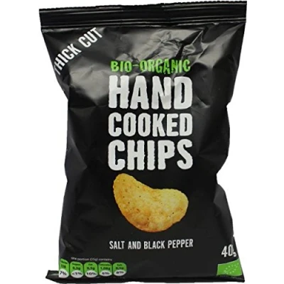 Afbeelding van Trafo Chips Handcooked Zout en Peper Bio, 40 gram
