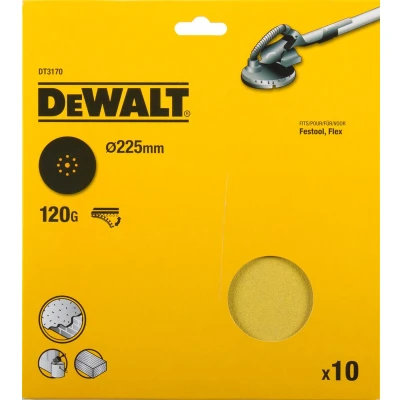 Afbeelding van DeWalt Accessoires Schuurschijf, Ø225mm, Festool, Flex 9 perf., K120 (10x) DT3170 QZ