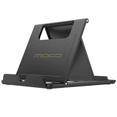 Afbeelding van MoKo Phone/Tablet Stand, Foldable Tablet holder Fit with iPhone 14/14 Plus/14 Pro/14 Pro Max, 13 Max/13 Pro/13, 12/12 pro, iPad 11, Air 4/Mini 6 2021, 9th 10.2&quot;, Black