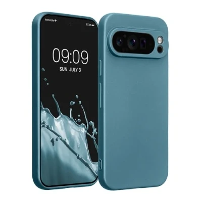 Afbeelding van kwmobile Metallic telefoonhoesje van TPU geschikt voor Google Pixel 9 Pro Flexible case smartphone In carabisch blauw