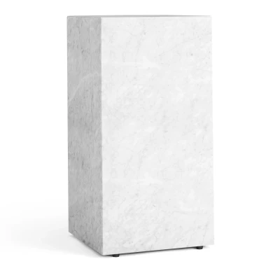 Afbeelding van Audo Copenhagen Plinth Tall Bijzettafel 30x30 Carrara Marmer Wit
