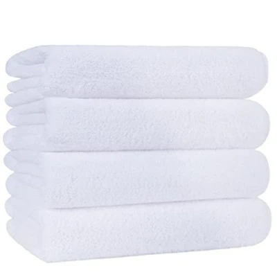 Afbeelding van Polyte Microvezel badhanddoek sneldrogend/niet pluizend 4 stuks wit 144,8 x 76,2 cm