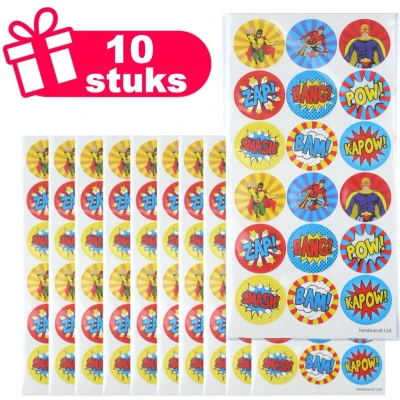 Afbeelding van Henbrandt Grote superheld stickers 180 geassorteerde super held leraren school beloning kunst en ambachten voor kinderen verjaardag partij tas gunsten buit zak vullers geluksdip