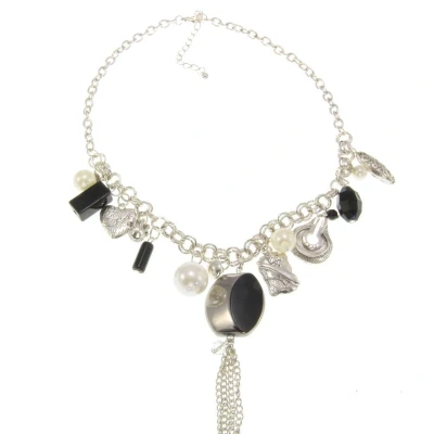 Afbeelding van Behave Ketting met parel hangers en decoratieve