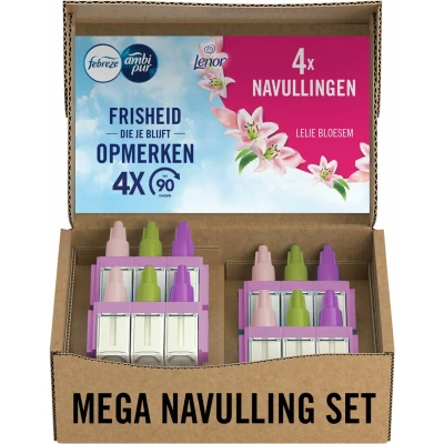 Afbeelding van Ambi Pur Elektrische Luchtverfrisser Navulling Lelie Bloesem 4 stuks