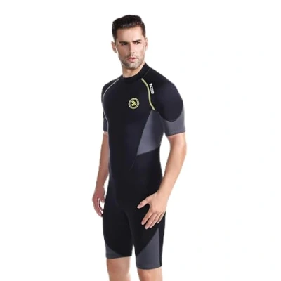 Afbeelding van ZCCO Heren Shorty Wetsuits 1,5 mm Premium Neopreen Terug Zip Korte Mouw voor Scuba Diving, Spearfishing, Snorkelen, Surfen, 4XL