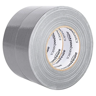 Afbeelding van Amazon Basics Ducttape, algemeen doel, 5 cm breed en 54,8 m lang, zilverkleurig, 2 rollen
