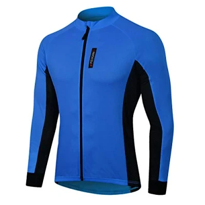 Afbeelding van MEETWEE fietsshirt voor heren, met korte mouwen, kleding mountainbikes, Blauw 1 lang, XXL