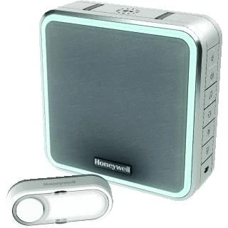 Afbeelding van Honeywell draadloze draagbare deurbel met vergroot bereik slaapstand en drukknop grijs dc915sgl