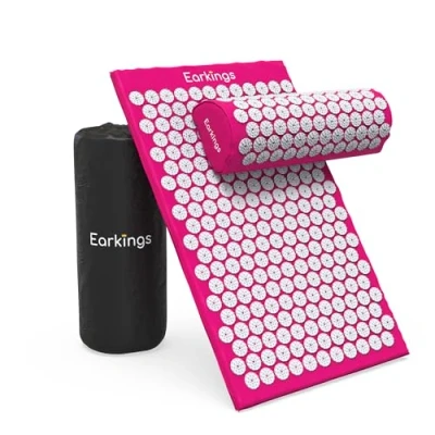 Afbeelding van Spijkermat Acupressuur Mat Shakti met Massagebal en Draagtas Massagemat 68x42x2 cm Earkings Roze